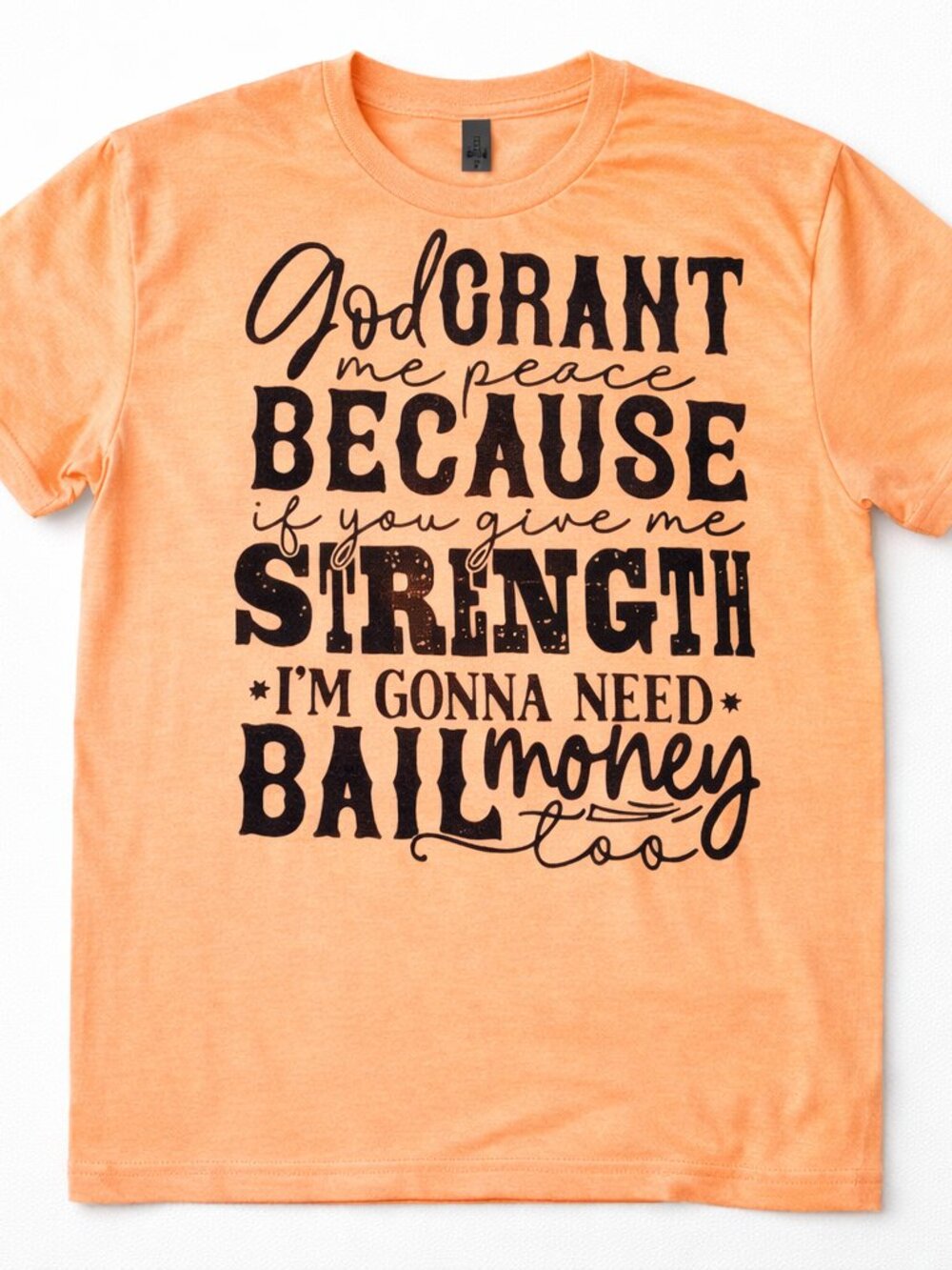 Need Bail Money Funny Graphic T Shirt Trendy Boutique Style Tee Womens Orange